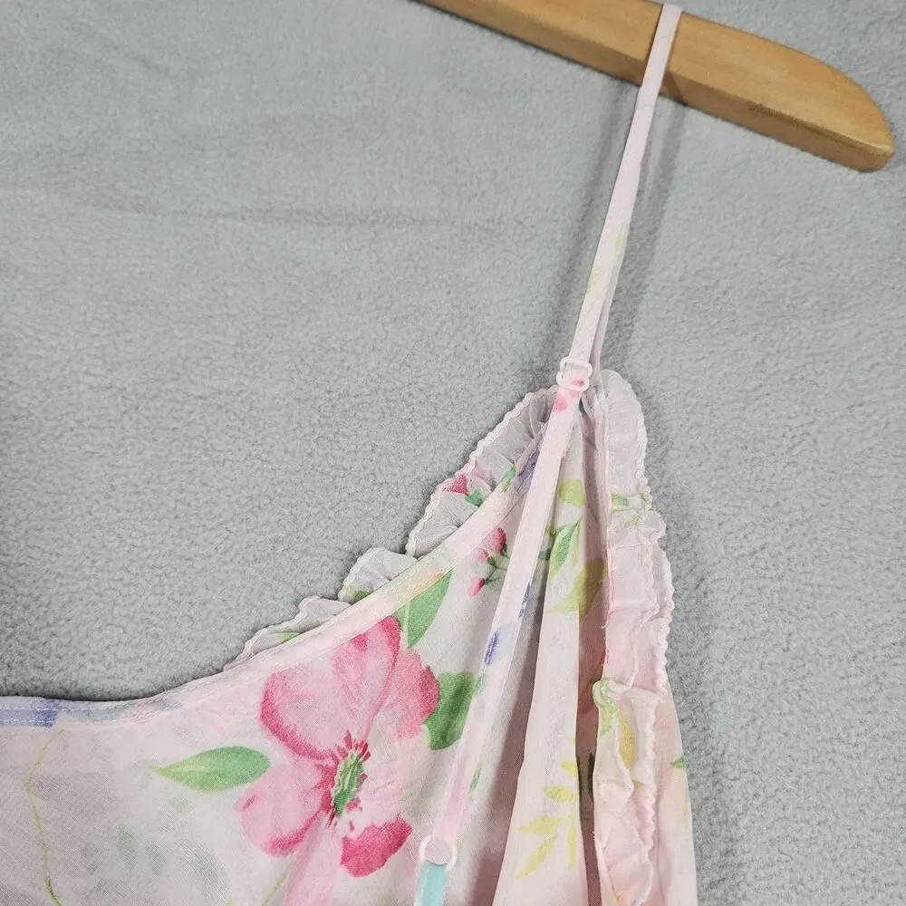 Vintage Victoria’s Secret Floral Babydoll Slip Dress Womens M Y2K Coquette Fairy